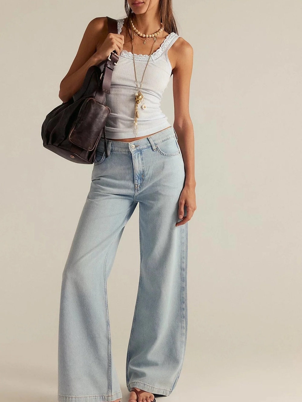NWT Free People We The Free Stride Wide Leg Jeans in Roam Free size 26